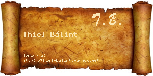 Thiel Bálint névjegykártya